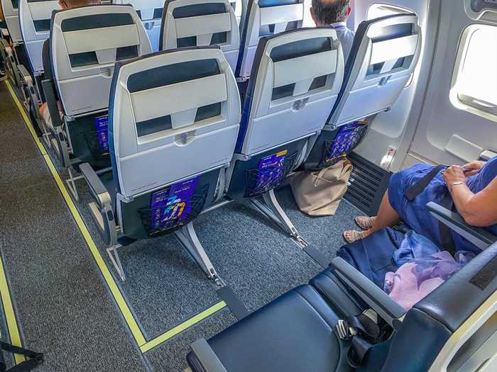 Those wanting more room to stretch out should book the exit rows in rows 20 and 21, or the first row of seats.