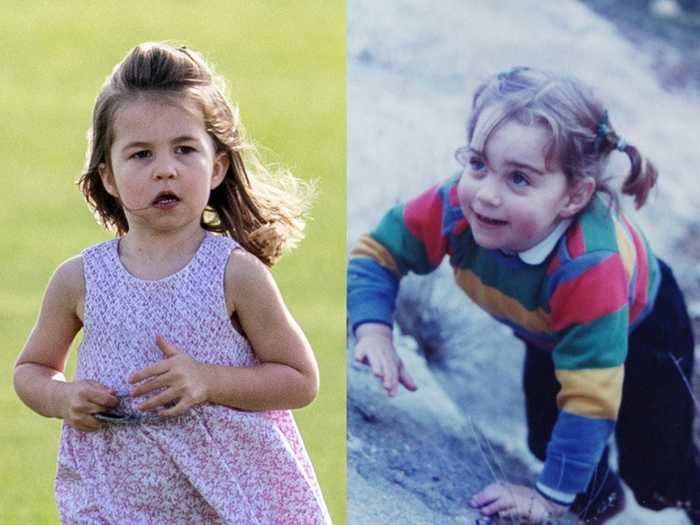 Princess Charlotte appears to get her nose, bright eyes, and full cheeks from her mother.