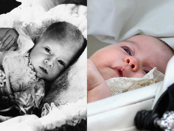 As babies, Princess Charlotte and her grandfather Prince Charles looked similar, too.