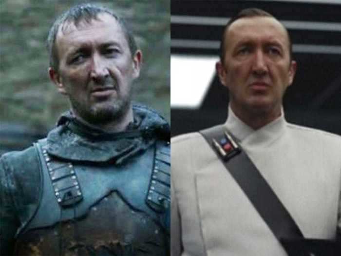 Ralph Ineson played Dagmer Cleftjaw, a raider for House Greyjoy, on "Game of Thrones" and was cast as Colonel Ansiv Garmuth in "The Last Jedi."