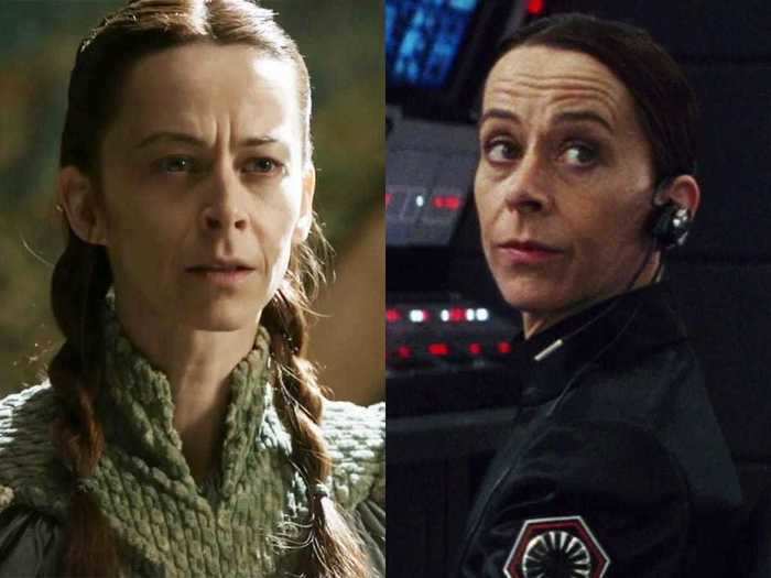 Kate Dickie played Lysa Arryn on "Game of Thrones" and appeared in "The Last Jedi" as a monitor for the First Order.