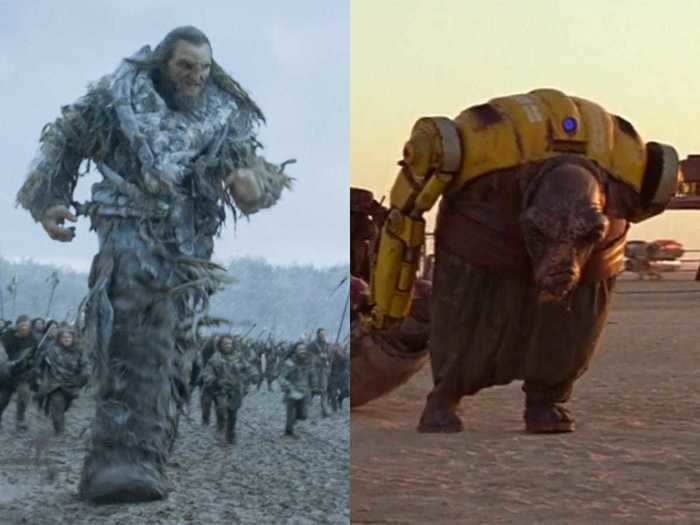Ian Whythe portrayed multiple characters on "Game of Thrones," including a White Walker, the Mountain on season two, and Wun Wun the giant. He was in "The Force Awakens" as two characters: Crusher Roodown and Bollie Prindel.