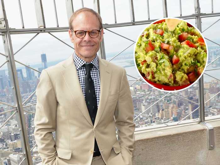 Alton Brown recommends letting the guacamole marinate for two hours before serving.