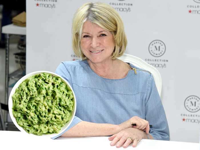 Martha Stewart adds garlic to her otherwise simple guacamole recipe.