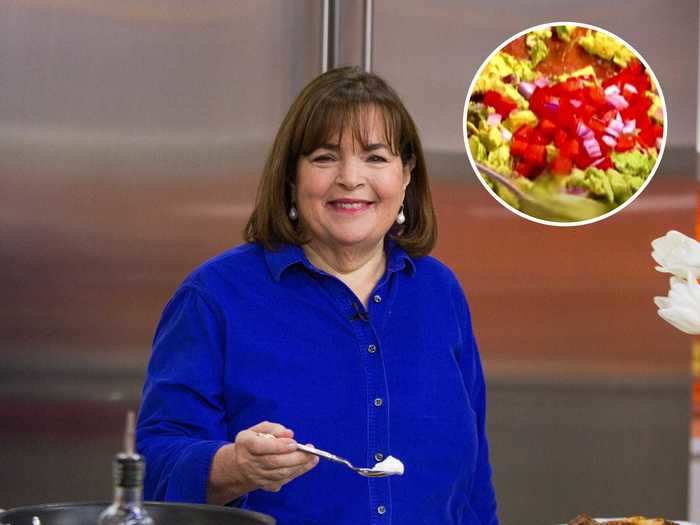 Ina Garten uses hot sauce, garlic, and a whole tomato in her guacamole.