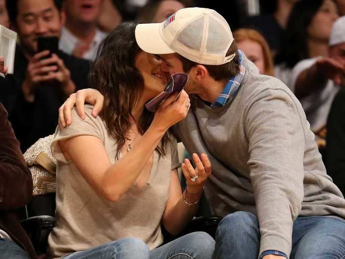 February 2014: Kutcher and Kunis and Mila got engaged.