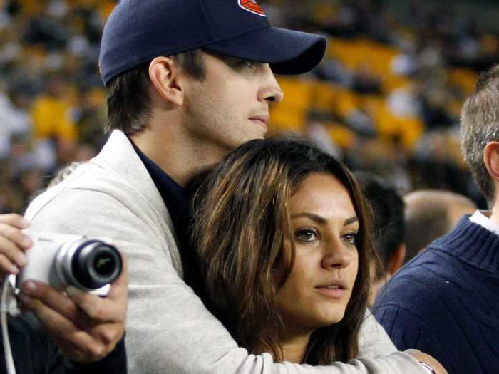 January 2012: They had their first (off-screen) kiss at Kutcher