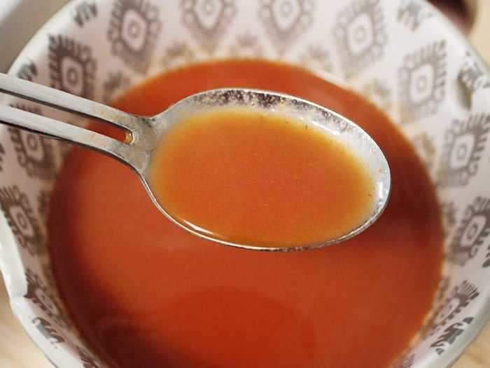 The color of the soup was the same nostalgic orange-red shade I remembered from my youth.