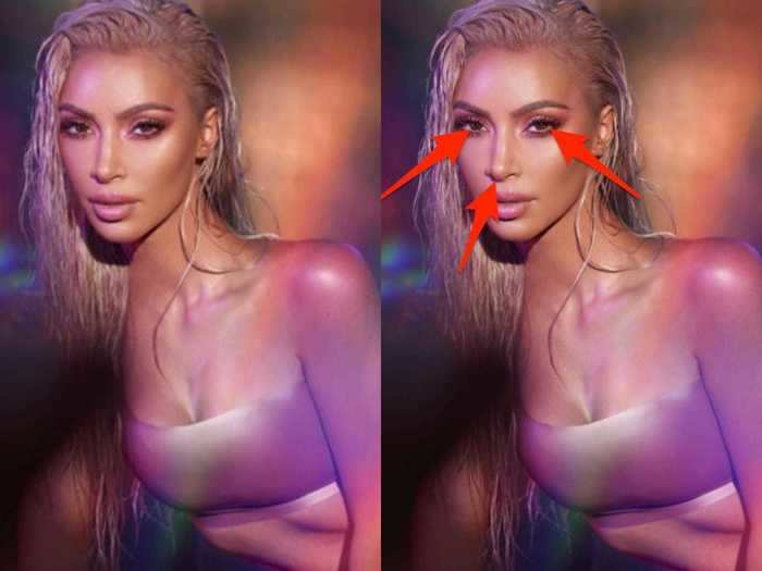 After Kim shared this photo, which was initially posted by her hairstylist Chris Appleton, it sparked more questions about photo editing. This time, her eyes were the focus.