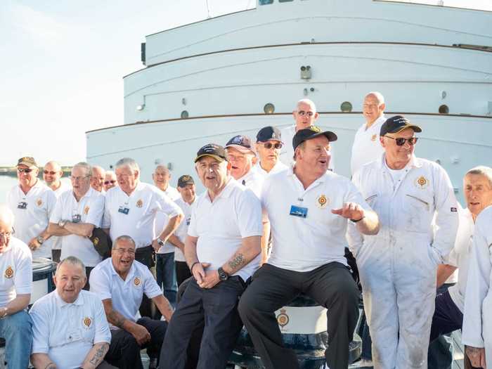 The former royal yachtsmen reunite annually to help maintain the ship.