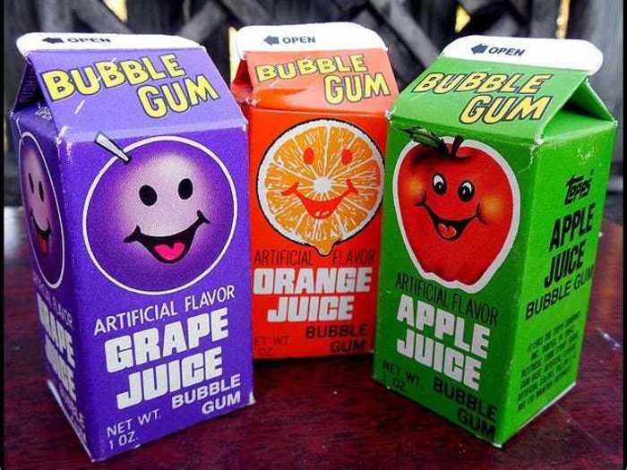 Topps Bubble Gum Juice Cartons wasn