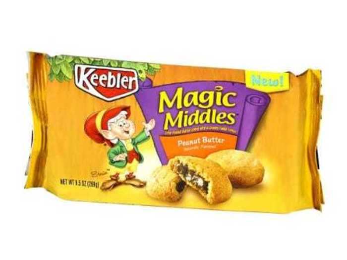 Keebler Magic Middles were shortbread cookies filled with chocolate (or peanut butter).