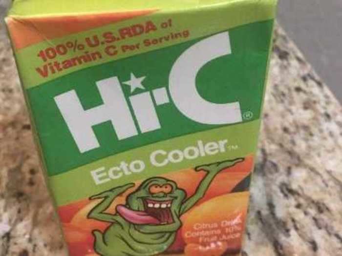 Hi-C Ecto Cooler was a Hi-C flavor created specifically for the "Ghostbusters" franchise in 1987.