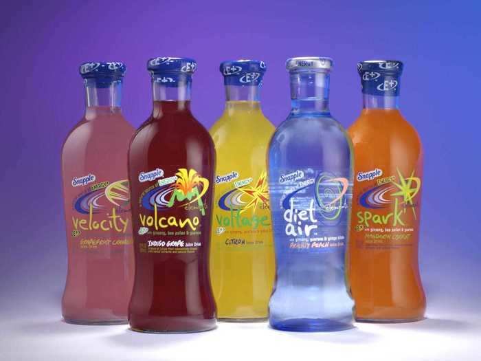 Snapple Elements were a short-lived but beloved line of Snapple drinks named after natural phenomenon like Rain, Volcano, and Fire.