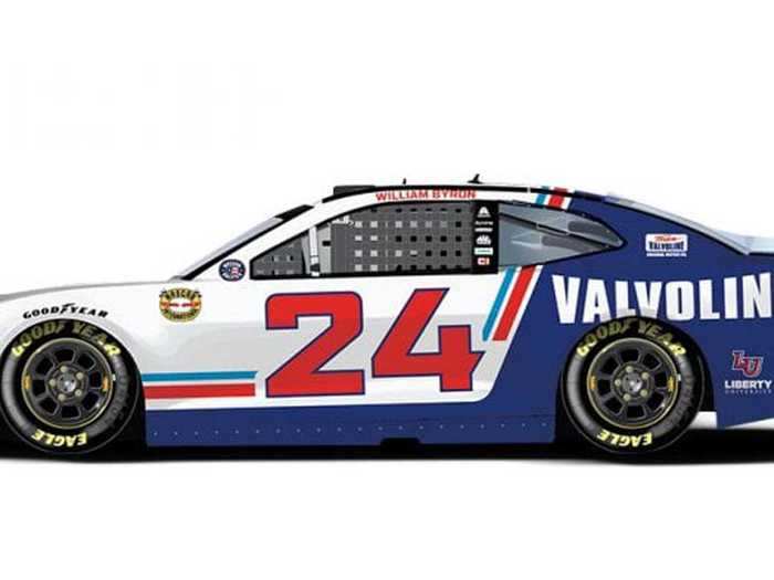 William Byron will drive the No. 24 Valvoline Throwback Chevrolet.