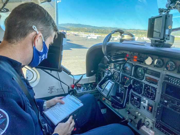 After some pre-flight checks, I hopped in the co-pilot