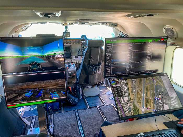 In the back is a small station where an in-flight engineer monitors the self-flying systems to ensure everything is smooth running.