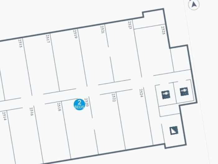 I was then shown a floor map of each floor and the available rooms on each. The room on the highest available floor was a bit far from the elevator so I kept looking.