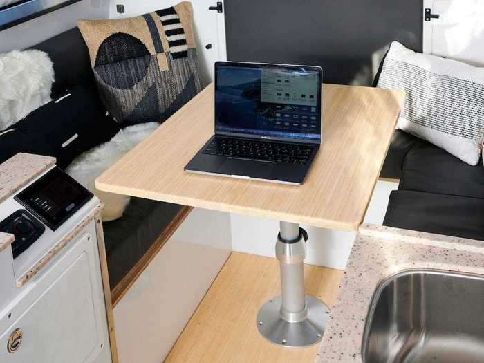 The table can even be used as a standing desk for those who prefer to be on two feet while working.