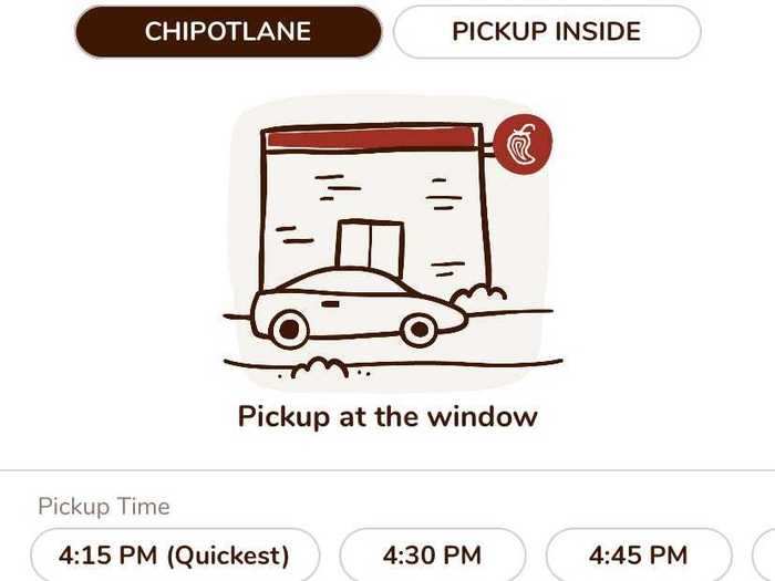 After ordering, you select a window of when to pick up your food. The windows are at least 20 minutes out in my experience.