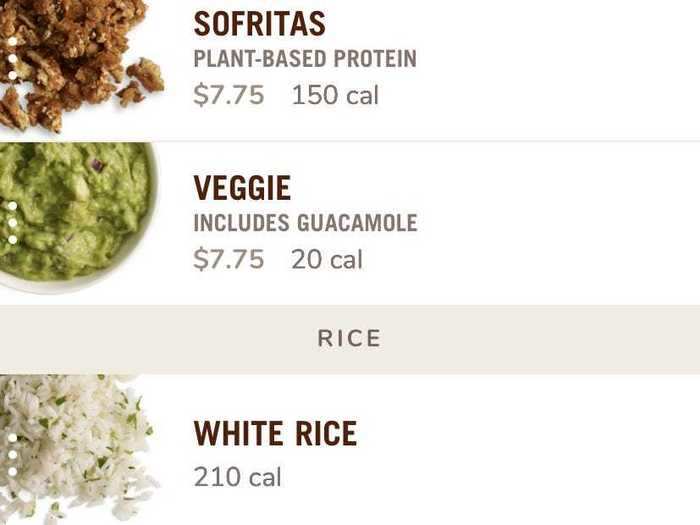 The app makes it easy to choose a dish and chose your protein, rice, and other options in the same order that you would inside the store.