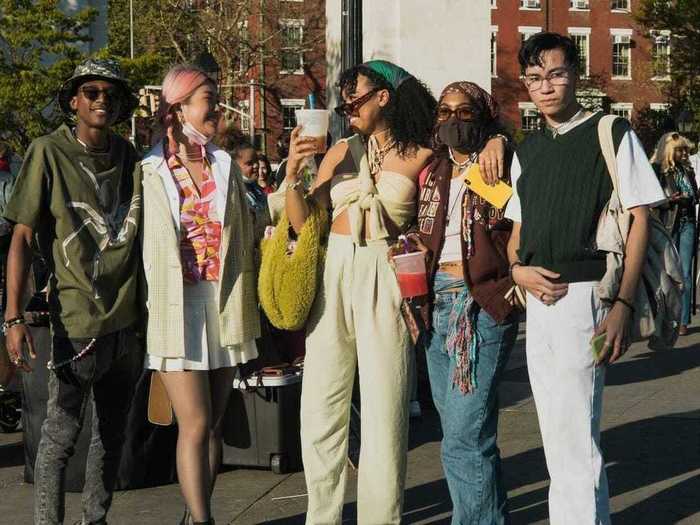 Sanoq Mooney, who said he was vaccinated and visiting New York from Delaware, spent May 1 relaxing in Washington Square Park with friends.