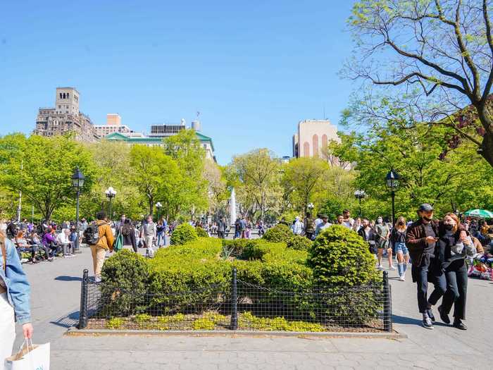 Washington Square Park seemed to be even more crowded than Union Square when Insider visited in May.