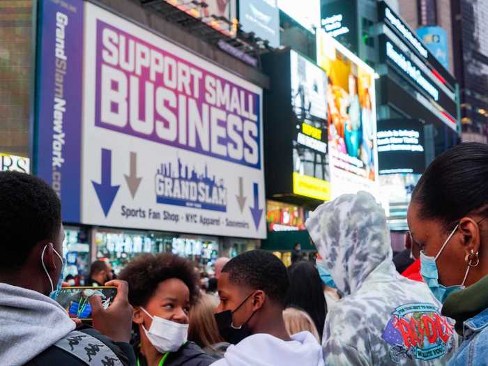 In Times Square, some 200 businesses, including stores and hotels, have reopened, Patch reported.