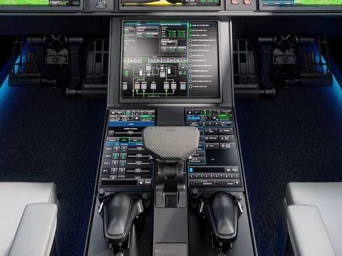 Engine thrust is controlled by a single lever, despite the aircraft having two engines, just like on the Rafale