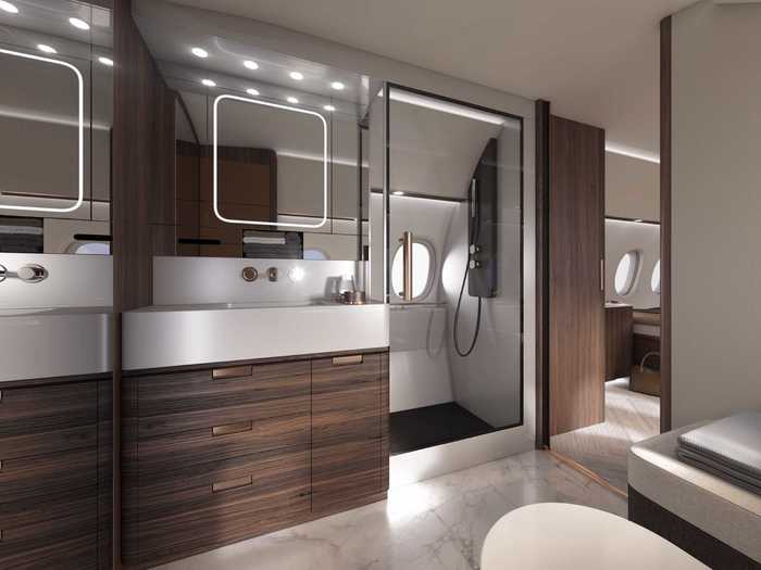 Attached to the master bedroom is an en suite bathroom, complete with a walk-in shower, further establishing the notion of a flying apartment.