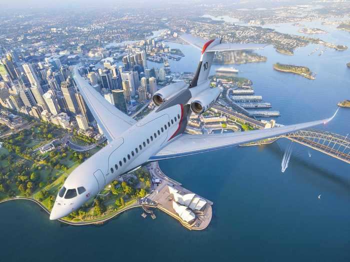 The French aircraft manufacturer just unveiled the latest in its line of Falcon business jets, including its $75 million flagship, the Falcon 10X.
