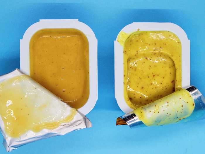 Though the honey mustard sauces looked pretty different, they tasted almost exactly the same.