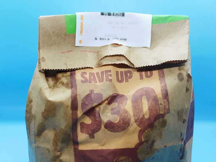 My meal from Burger King came in a brown paper bag. I got it delivered and it was warm when it arrived.