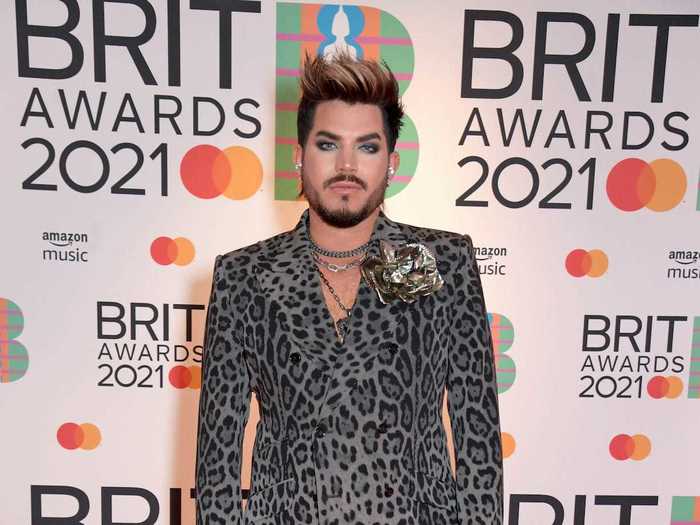 Adam Lambert chose a leopard-print suit with a silver flower pin for his appearance.