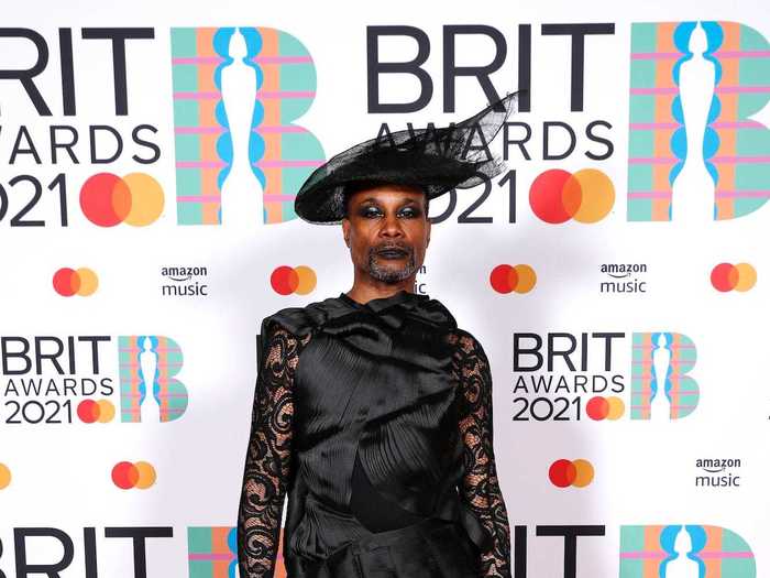 Billy Porter wore head-to-toe black for the 2021 Brit Awards.