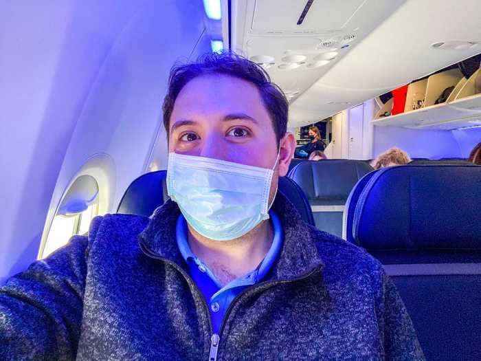 I was feeling very good about this flight and felt even better once boarded ended and my whole row was open. But in the interest of social distancing, a flight attendant put someone in the aisle seat so another row could have an open middle.