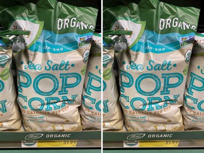 This sea-salt popcorn is a convenient and affordable snack.