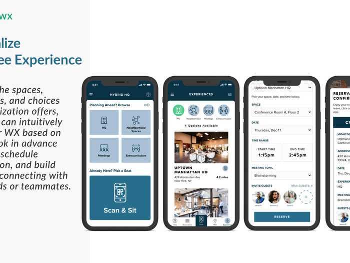 Part of the app allows employees to log their time working form home, book space in a main office, or reserve a spot in other spaces which eventually will include Kettlespace