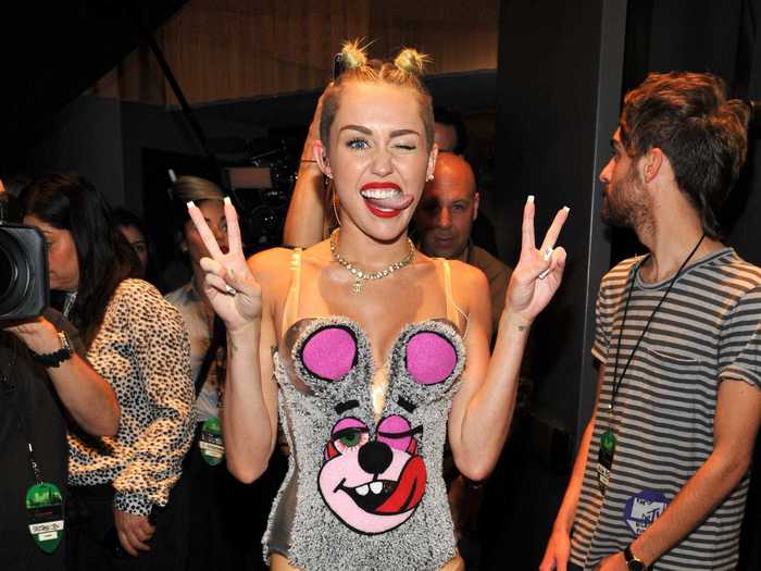She then wore numerous wild outfits during the 2013 MTV Video Music awards.