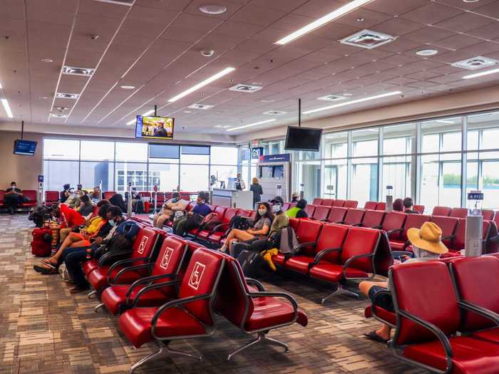 I arrived at my gate and saw many of the same safety features as I saw in Phoenix.