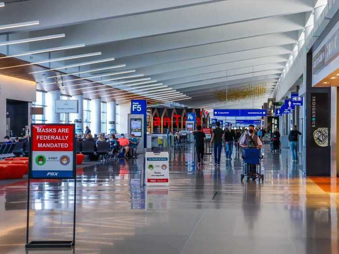 Ticket in hand, I made my way to the gate. Delta uses the new Terminal 3 South Concourse in Phoenix, which was similarly retrofitted to include social distancing reminders.