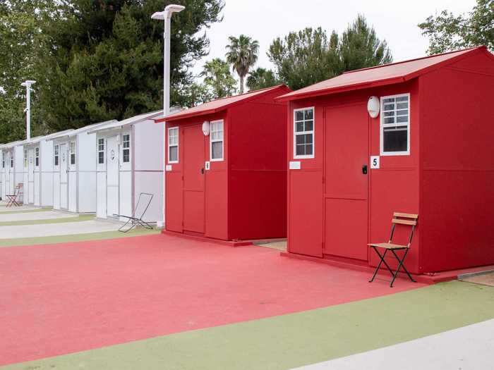 The case workers even help with life skills, which could include teaching them how to keep their tiny homes clean or encouraging them to bathe everyday.