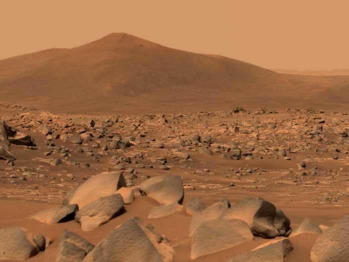 Perseverance captured an image of "Santa Cruz," a hill about 1.5 miles away from the rover. The hill sits inside Mars