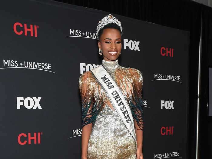 Zozibini Tunzi represented South Africa at the 2019 Miss Universe competition.