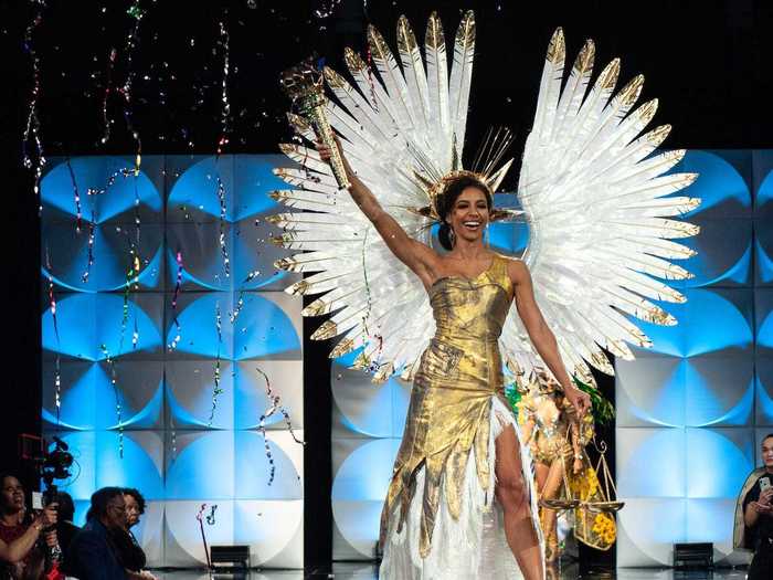 Miss USA 2019, Cheslie Kryst, channeled two American icons: the Statue of Liberty and Sandra Bullock in "Miss Congeniality."