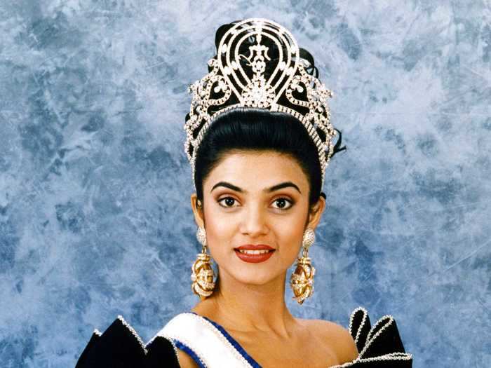 Sushmita Sen turned heads in a daring black gown when she was crowned in 1994.