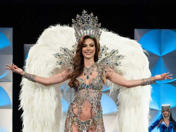 Miss Argentina 2019 competed in this shimmery, angelic look.