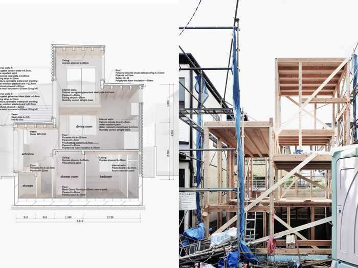 UNEMORI ARCHITECTS maximized the small plot by combining stacked boxes wrapped in corrugated steel.