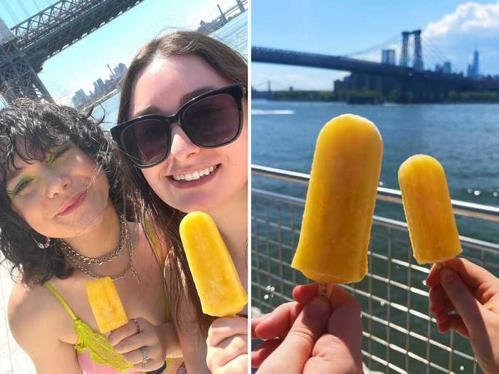 My roommate, who decided to tag along on my walking tour of our neighborhood, and I both really enjoyed our ice pops.