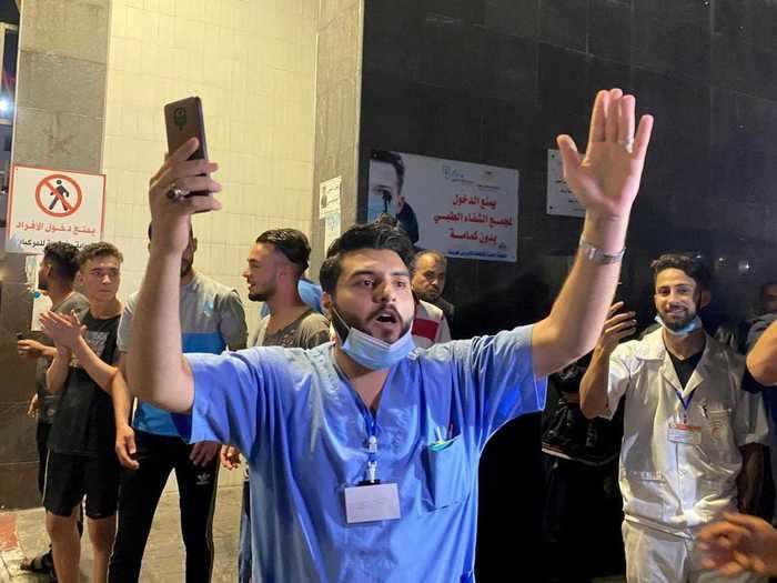 A doctor rejoiced after receiving news of the ceasefire.